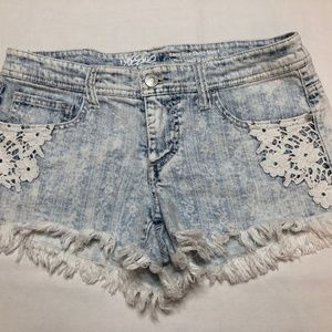 Mossimo Distressed Acid Wash Cut Off Jean Shorts